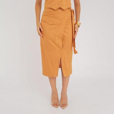 Imagem de Saia susie midi envelope jeans feminino - Susie Modas, Marrom, P
