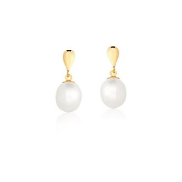 Imagem de Brinco Perola Ouro 18k-750 Feminino Biwa 7mm - DR Joias