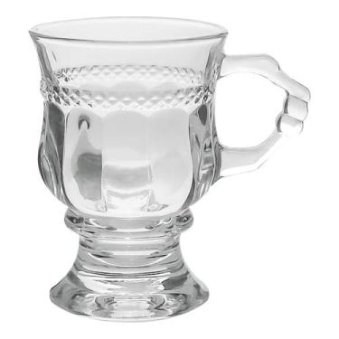 Imagem de Caneca de Café 117ml Hanover Vidro Cristalino Transparente Xícara Em C