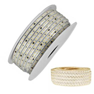 Imagem de Fita de LED SMD 4000K 127V 100 Metros Perfil Fita Dupla Face Plug Cone