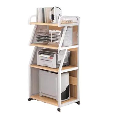 Imagem de LICONG-2020 Suporte de impressora Prateleira de impressora móvel mesa de escritório lateral suporte de host de computador colocação de armário prateleira suporte de suporte para impressora (cor: C)
