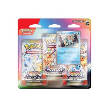 Imagem de Pokémon TCG, Blister Triplo Glaceon, EV8.5 Evoluções Prismáticas, 4 Pacotes Booster, Carta Holográfica