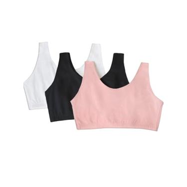 Imagem de Fruit of the Loom Sutiã esportivo feminino estilo regata com cores modernas, Rosa blushing, preto, branco, 40