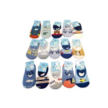Imagem de Kit 4 Pares Meias Infantil Sapatilha Antiderrapante Menina Menino - Mu