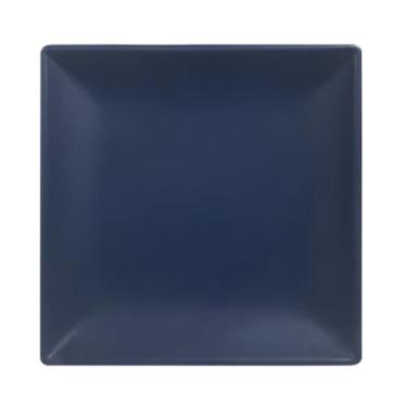 Imagem de FSE Placa 29004SB, 10 cm x 11 cm, 1/5.1 cm de profundidade, quadrada, resistente à quebra, pode ser lavada na lava-louças, sem BPA, melamina, clássica, azul pedra, NSF, pacote com 12