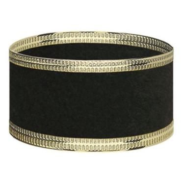 Imagem de Fita De Veludo Grosso Preto E Ouro 5cm X 4m - Fitas Regina Woldmann, O