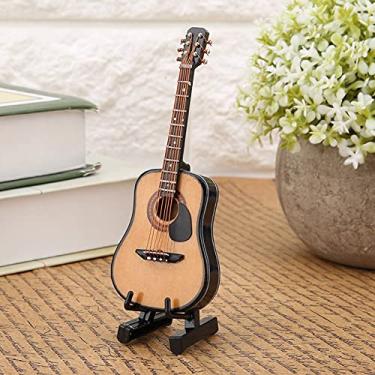 Imagem de Modelo de Guitarra Em Miniatura, Modelo de Guitarra Com Guitarra Artesanal Artesanal, ótimo Presente para Amigos da Família de Amigos da Mesa (10cm)