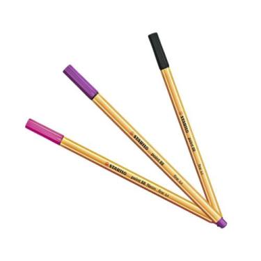 Imagem de Kit 03 Canetas Hidrográfica 0.4mm Stabilo Point 88 Cores à Escolher, V