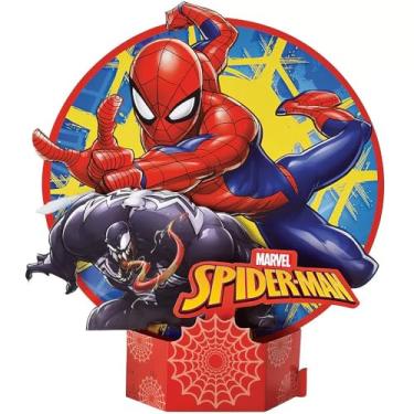 Imagem de Amscan 280172 Decoração de mesa do Homem-Aranha - 29 cm | Multicolorido | 1 peça de decoração