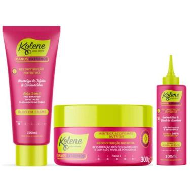 Imagem de Kit Kolene Danos Extremos Reconstrução Nutritiva 2 Itens + Tônico