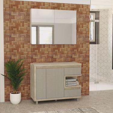 Imagem de Gabinete para Banheiro com Espelheira Malbec Móveis Bosi