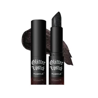 Imagem de Batom Diamond Gloss labial de longa duração à prova d'água com glitter, batom e sombra, copo antiaderente de alto brilho, brilho labial de diamante flash para maquiagem de festa de Halloween de