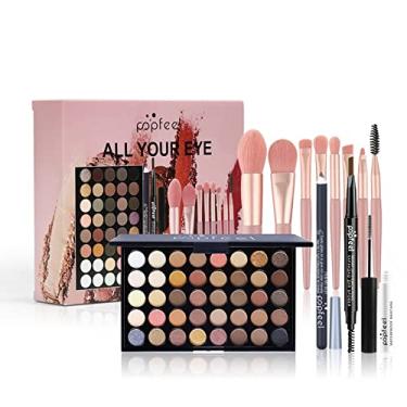 Imagem de Joyeee Kit de maquiagem tudo-em-um conjunto de maquiagem para mulheres, kit completo de cosméticos para iniciantes, inclui conjunto de pincéis de olhos, paleta de sombras, lápis de sobrancelha, rímel