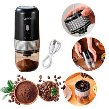 Imagem de Moedor de Café Elétrico Portátil com Bateria USB-C, Ajuste de Moagem Fina a Grossa, Silencioso, Compacto e com Rebarba de Cerâmica