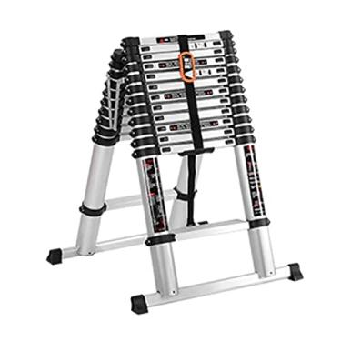 Imagem de Escada telescópica de liga de alumínio, espinha de peixe, portátil, dobrável e telescópica, fácil de transportar para telhados externos e internos