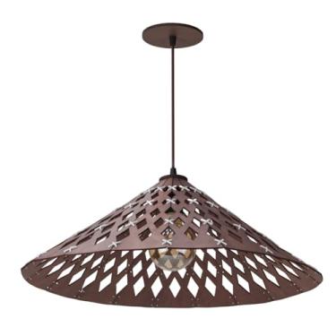 Imagem de Lustre Pendente Madeira Artesanal Imbuia médio