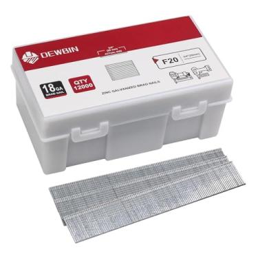 Imagem de DEWBIN Pregos Brad de calibre 18, 12.000 unidades de 18 GA, pregos galvanizados para pistola de pregos, pregos de acabamento para pistola de pregos pneumática, elétrica