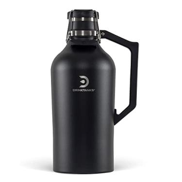 Imagem de DrinkTanks Craft Growler, Growlers de aço inoxidável passivado para cerveja, copo de bebida à prova de vazamento e isolado a vácuo, copo de refrigerante, vinho ou café fácil de usar com alça,