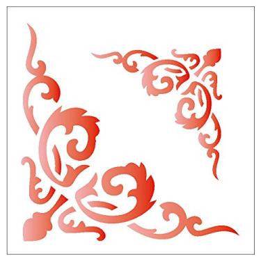 Imagem de Stencil de Acetato para Pintura OPA 10 x 10 cm - Cantoneira Arabesco III