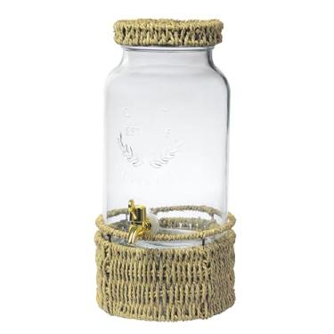 Imagem de Suqueira em Vidro com Torneira de Plastico Tampa e Suporte em Ratan 6L L Hermitage - Full Fit