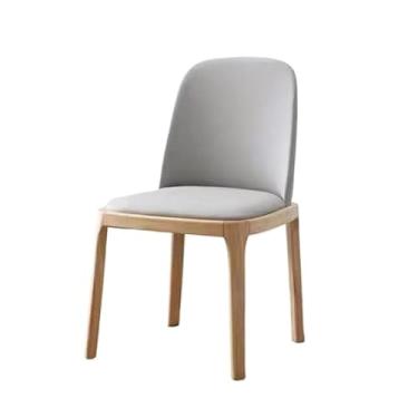 Imagem de Cadeira de jantar moderna de couro PU com design ergonômico e enchimento de espuma de alta densidade (cor de tronco + cinza claro)