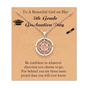 Imagem de Shonyin Colar de bússola rotativa para mulheres e meninas, formatura, aposentadoria, ir embora, sobriedade, presentes inspiradores para estudantes, neta, filha, melhores amigas, colega de trabalho e chefe, Aço inoxidável, Ágata