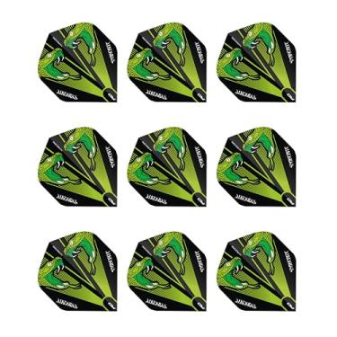 Imagem de RED DRAGON Hardcore Peter Wright Snakebite Green Transparent Dart Flights - 3 conjuntos por pacote (9 voos no total)