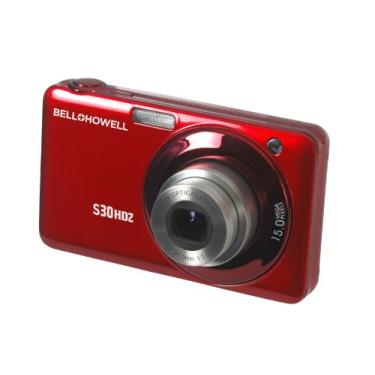 Imagem de Câmera digital Bell+Howell S30HDZ-R 15MP com LCD de 2,7 polegadas (vermelha)