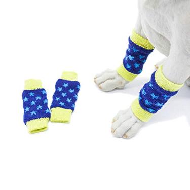 Imagem de Polaina de tricô para cachorro com reforço de borracha para proteção de cães, junta protetora para pernas, protetor de gancho, joelheiras para cães pequenos e médiosKitipcoo L (9.9-13.2 lbs) multicor