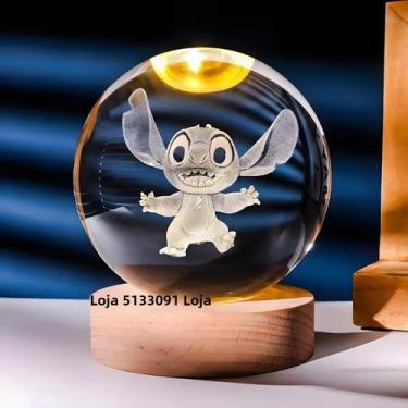 Imagem de Bola de Cristal 3D Infantil com Luz Noturna (6cm) - Pikachu, Doraemon,