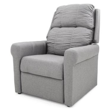 Imagem de Poltrona Reclinável MH-3601 Herval Estofada Linho Cinza AA