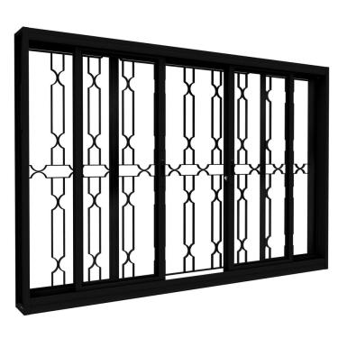 Imagem de Janela de Aço com Grade Lucasa Facilita Preto