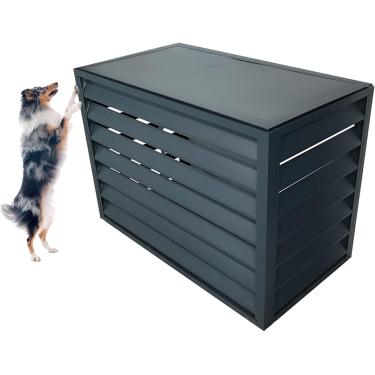 Imagem de Ar condicionado de alumínio e tampa da bomba de calor, cobertura central do condensador CA para unidades externas, cerca para ocultar o ar -condicionado, ar condicionado, cinza, 110x60x80cm