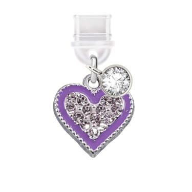 Imagem de ELISE & FONDA TP645 Tipo-C porta de carregamento plugue antipoeira pequeno 3D cristal amor coração celular charme para iPhone 15/16/Samsung/OnePlus/Xiaomi/oppo telefones Android (Roxo)