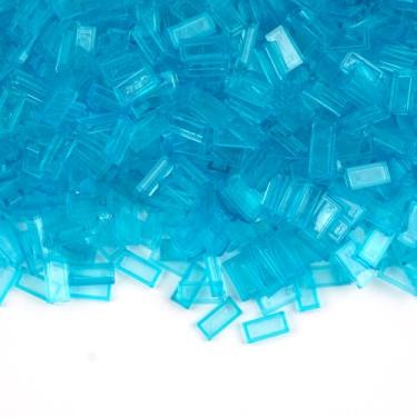 Imagem de Tijolos planos de azulejos 1x2 - 1000 peças e peças de blocos de construção clássicos, placa lisa, acessórios MOC, lotes a granel, transparente, azul claro