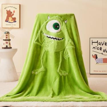 Imagem de GONAAP Cobertor infantil 3D bordado sherpa cobertor de pelúcia quente para meninos e meninas (Mike Wazowski colorido, (101 x 127 cm)