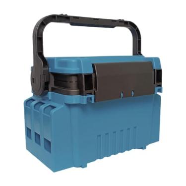 Imagem de Pegciuho Caixa de equipamentos de pesca, organizador de ferramentas de pesca ao ar livre com suporte para vara, equipamento portátil, estojo de transporte de 2, Azul 1