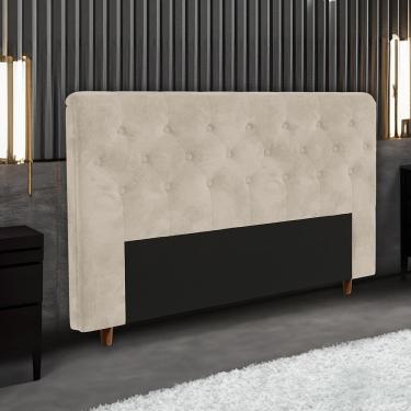 Imagem de Cabeceira para Cama Box King Size Portobel Marcela com Revestimento em Suede