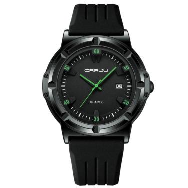 Imagem de Relógio Masculino Casual De Quartzo Analógico Pulseira De Silicone à Prova D`água Verde