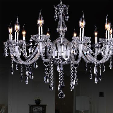 Imagem de Vela De Cristal Europeia Lâmpada Pendente Sala De Estar De Luxo Restaurante Quarto Hotel Villa Loja De Roupas Salão De Beleza Café Bar Ktv Led Lustre, H 10 Lights