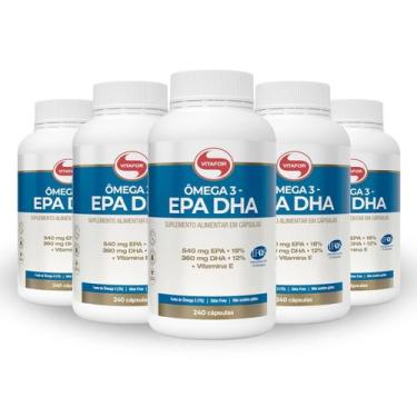 Imagem de Kit 5 Ômega 3 Epa Dha Vitafor 240 Cápsulas