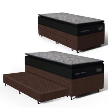Imagem de Cama Box com Colchão de Espuma D45 Pillow Top Suport Prime + Auxiliar de Espuma Unique Solteiro 88cm