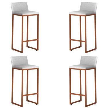 Imagem de Kit 4 Banquetas Alta Dani Reforçada Decorativa Balcão Bancada Cozinha 