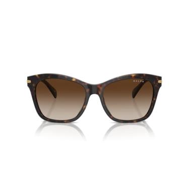 Imagem de Ralph by Ralph Lauren Óculos de sol masculinos Ra5310u com ajuste universal, Havana escura brilhante/marrom gradiente, 56 mm