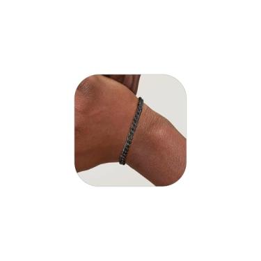 Imagem de ChainsHouse Pulseira de elos cubanos masculinos e femininos de aço inoxidável/preto/banhado a ouro 14K clássico 3 mm/6 mm/9 mm/12 mm de largura, comprimento de 16 a 21 cm, caixa de presente, 7.5 inch