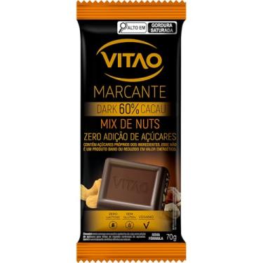 Imagem de Chocolate Vitão Dark 60% Cacau Mix de Nuts Zero Açúcar 70g