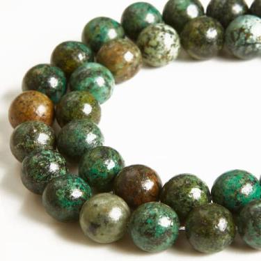 Imagem de 100 contas de 6 mm turquesa africana contas de pedra preciosa natural redondas soltas para artesanato e fabricação de joias