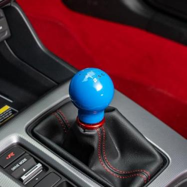 Imagem de Billetworkz Botão de mudança de batimento cardíaco ponderado (500g) compatível com Subaru 6 Speed WRX: 2015-25 / STI: 2004-21, Hyper Blue