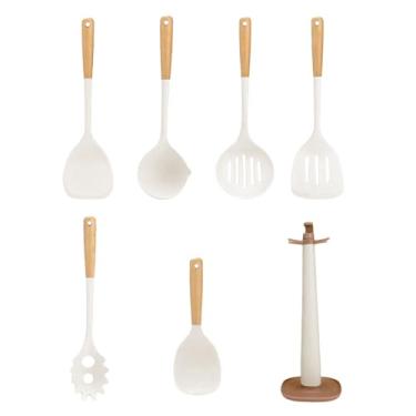 Imagem de Conjunto De Espátulas Silicone,Conjunto De Utensílios De Cozinha - Espátula De Silicone Antiaderente Resistente A Altas Temperaturas Para Raspar Panelas Misturar Tigelas Preparar Jantar