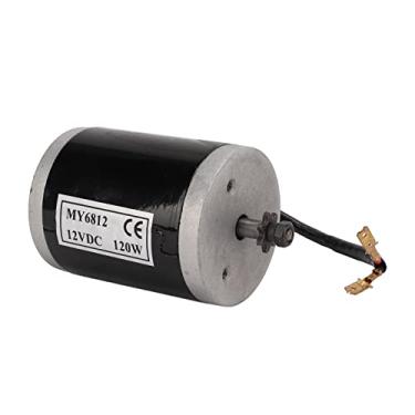 Imagem de Motor de escova 12V 120w Alumínio pequeno motor DC com polia de metal para triciclos de bicicleta elétrica pequena de scooter